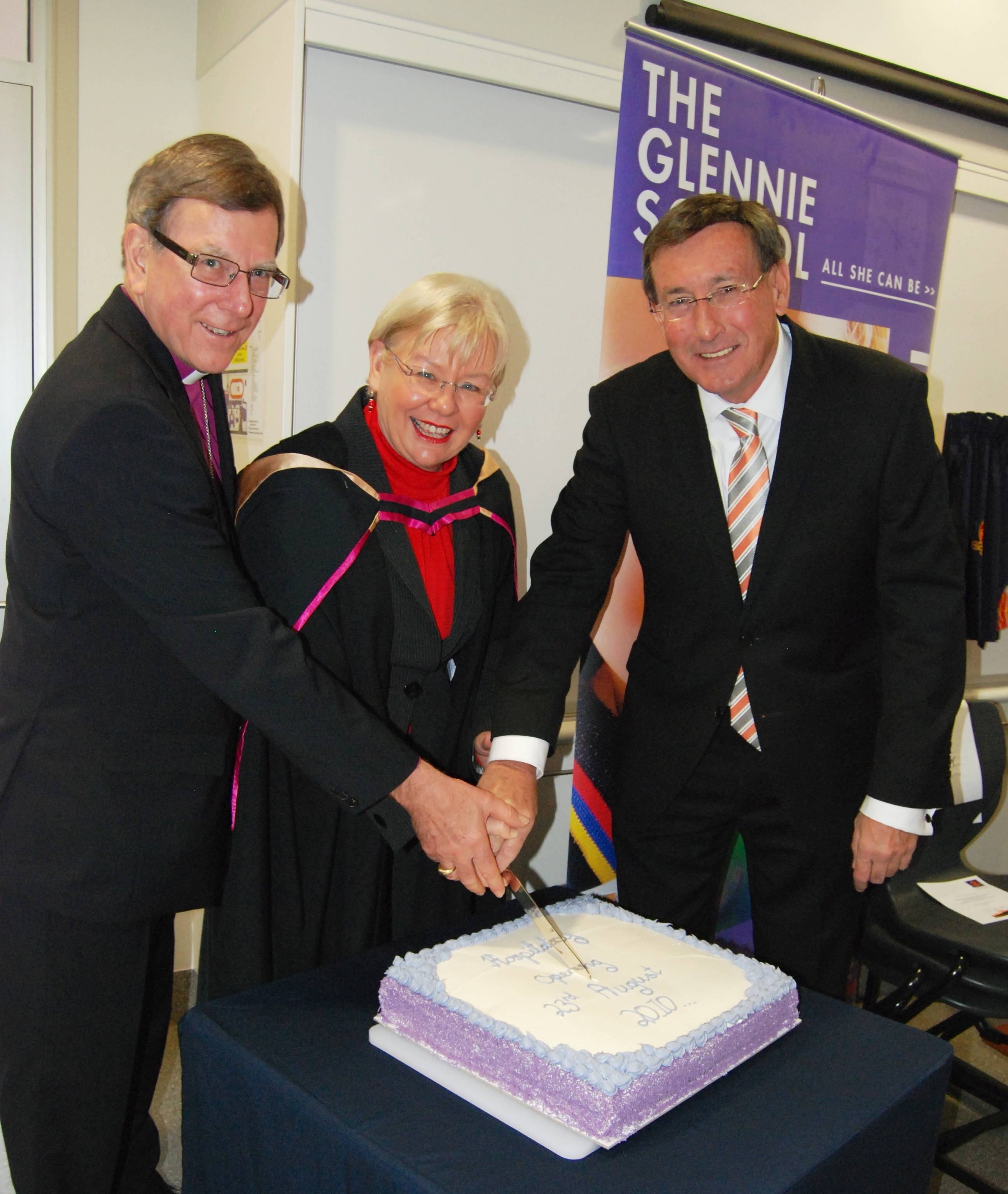 From left Right Reverend Rob Nolan (Anglican Bishop West Rgion), Kerry Shine MP, Wendy Ashley-Cooper ( Head of Glennie School)