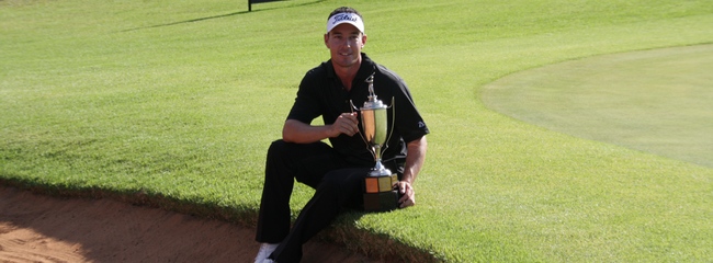 Gareth Paddison displays his trophy