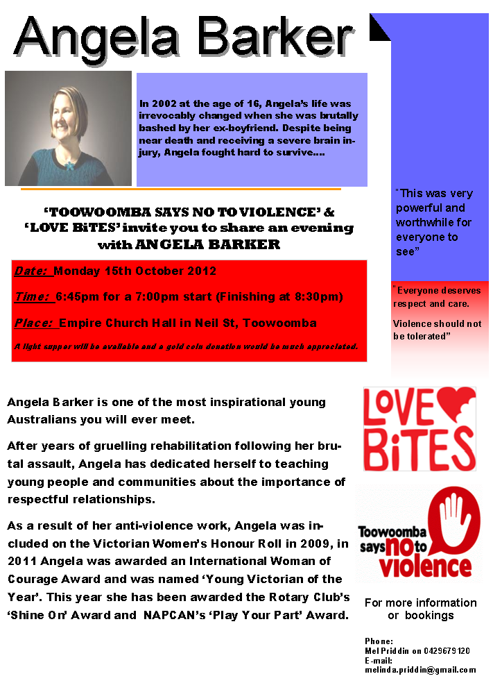 Angela Barker flyer