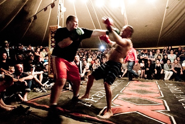 A Fred Brophy Boxing Tent show in outback Queensland