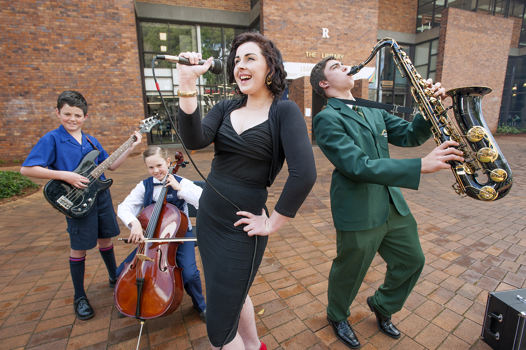 Getting ready for this year's TYME Festival are young musicians (from left) Jacob Byrne, Miranda Turleyn, Kiona Tapper and Brayden Insley.