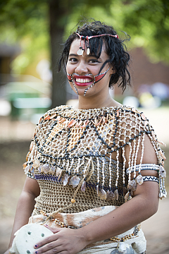 Yanerle Kimmins proudly shows her outfit