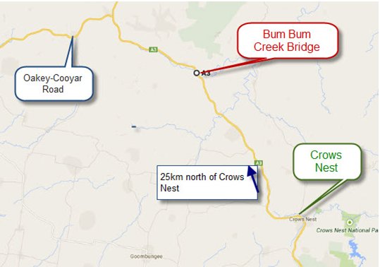 Bum Bum Creek Bridge Map