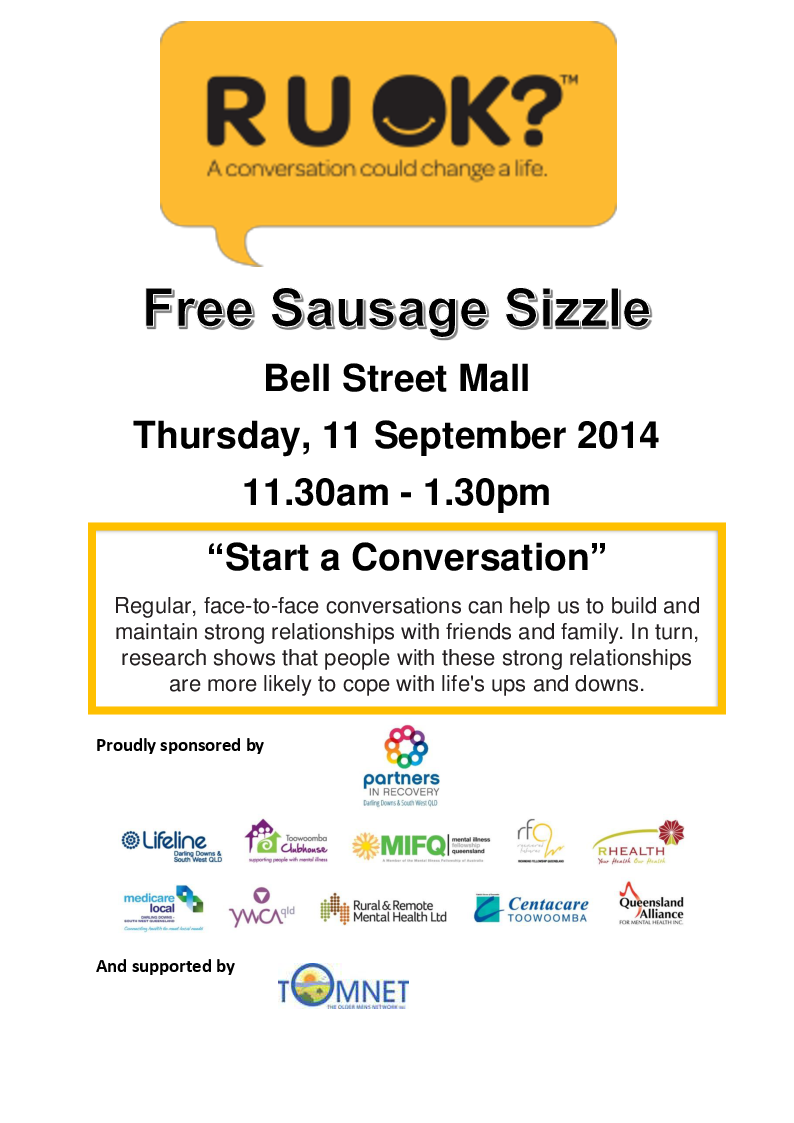R U OK DAY Free Sausage Sizzle