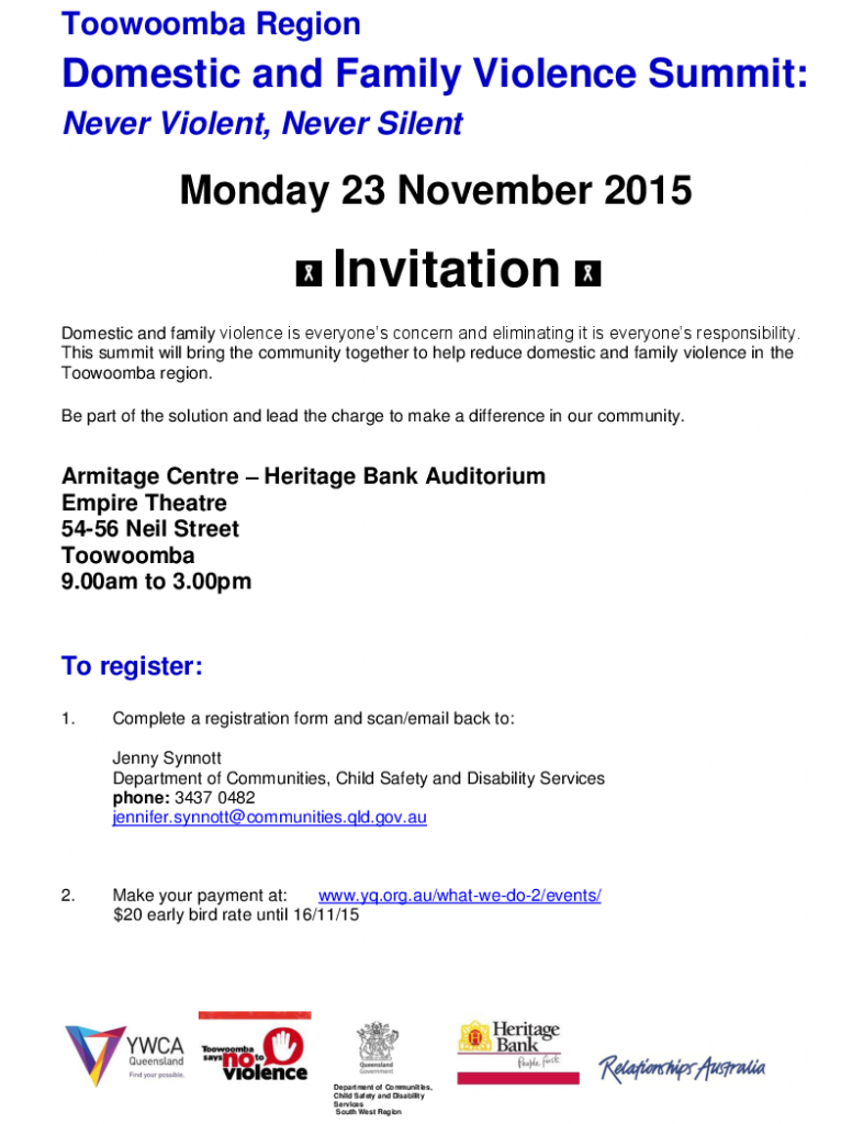 Invitation Toowoomba Region DFV Summit 2015