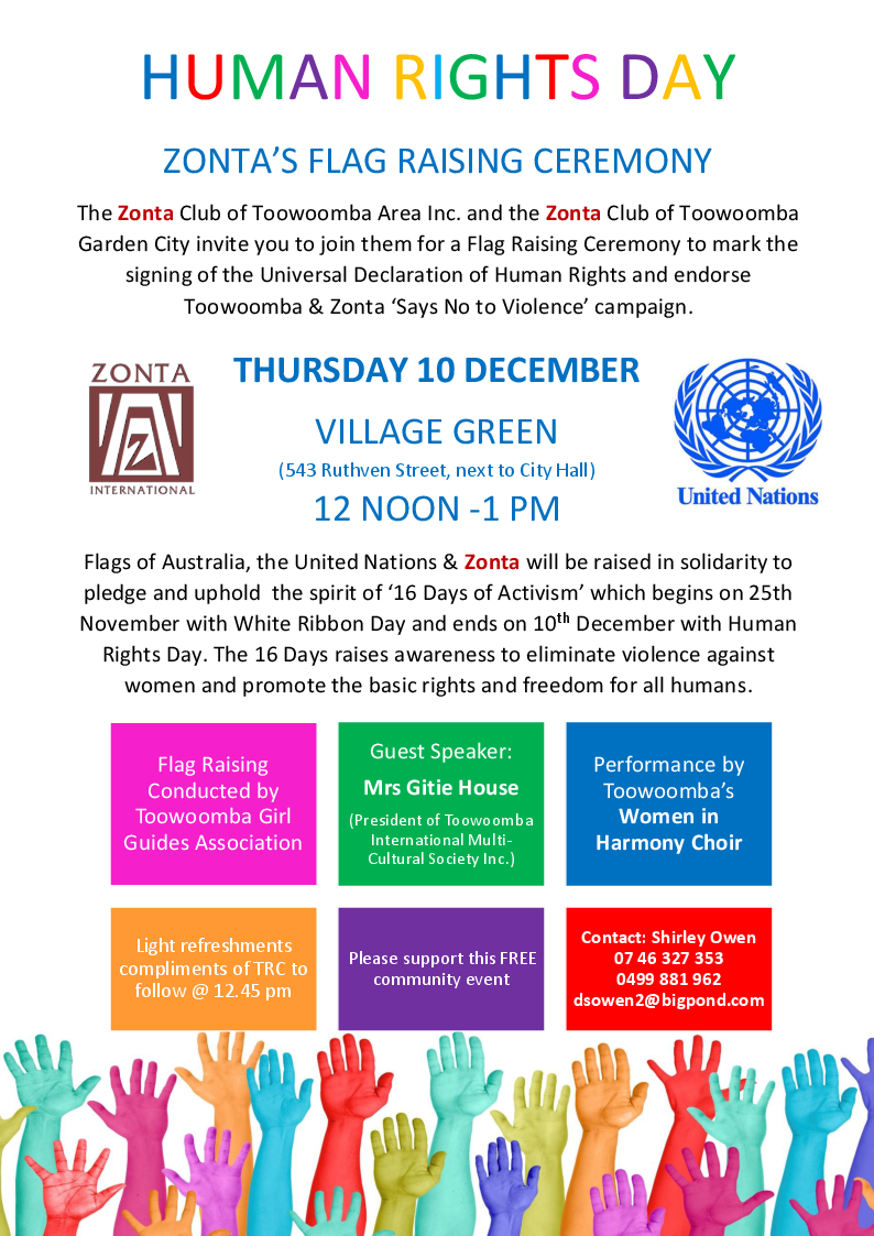 ZONTA FLAG RAISING 2015