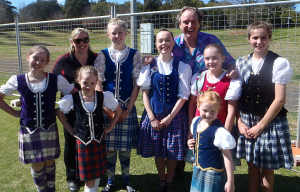 Krazy Kevin with Highland Dancers
